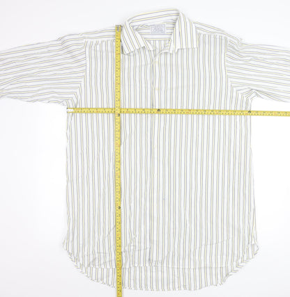 Charles Tyrwhitt Men’s Multicoloured Striped Cotton Shirt 17 Long Sleeve Classic Fit