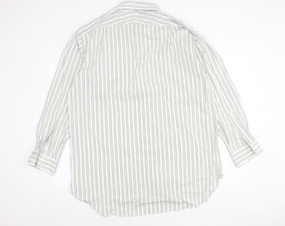 Charles Tyrwhitt Men’s Multicoloured Striped Cotton Shirt 17 Long Sleeve Classic Fit