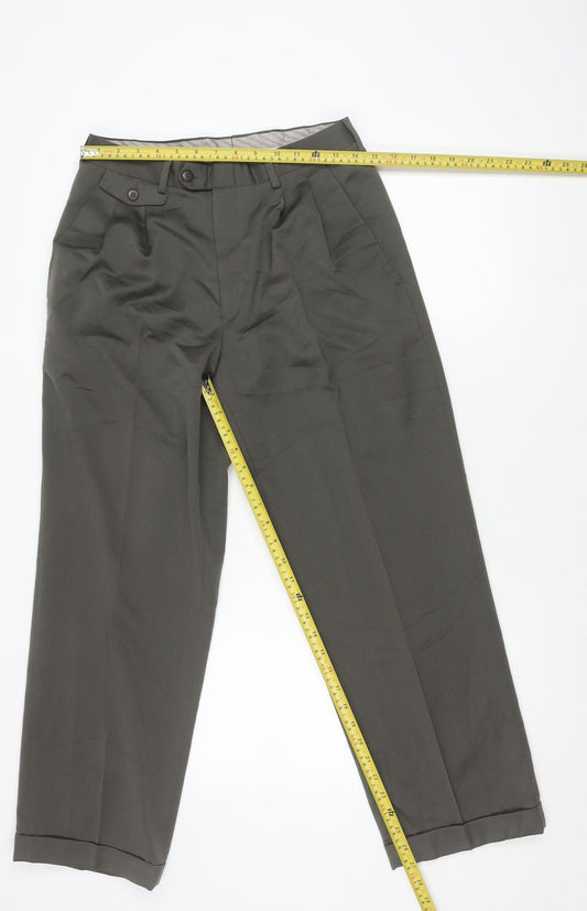 Principles Men Grey Wool Blend Pleated Dress Pants Size 30x32