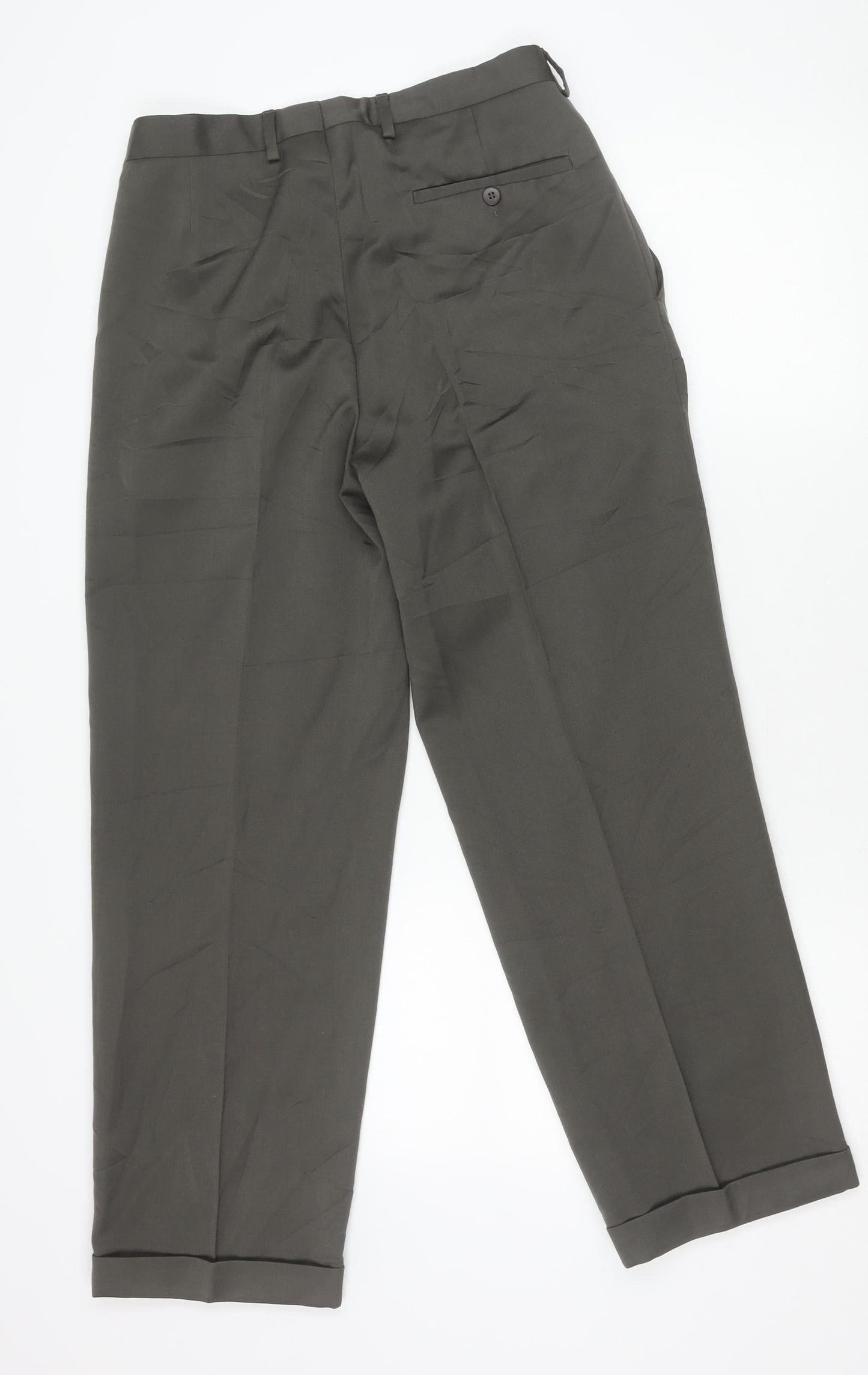 Principles Men Grey Wool Blend Pleated Dress Pants Size 30x32