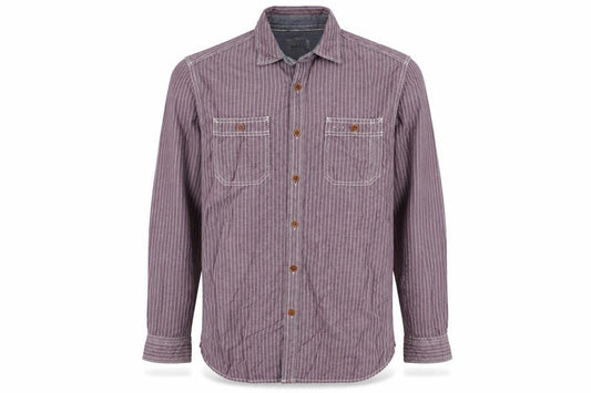 Marks and Spencer North Coast Men’s Purple Striped Cotton Shirt L