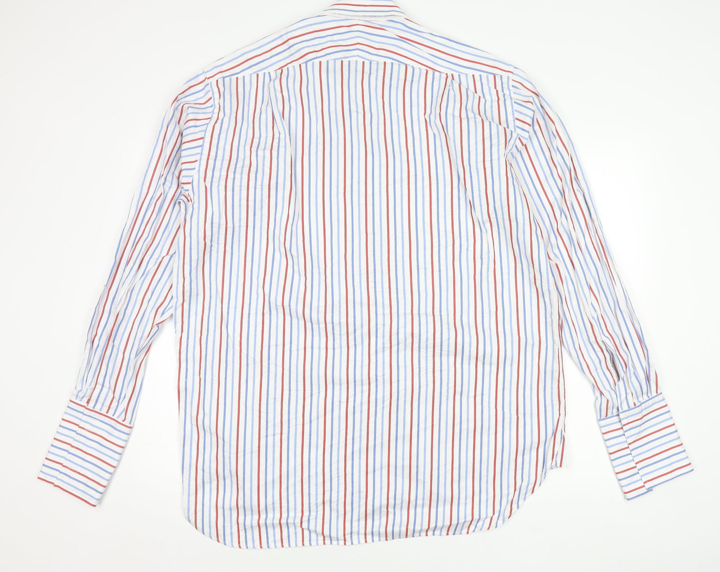 Joseph Turner Men’s Multicoloured Striped Cotton Long Sleeve Button-Up Shirt Size 17