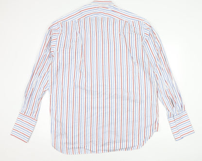 Joseph Turner Men’s Multicoloured Striped Cotton Long Sleeve Button-Up Shirt Size 17