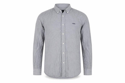 Front view of Henri Lloyd Men's Grey Cotton Long Sleeve Regular Fit Shirt M
