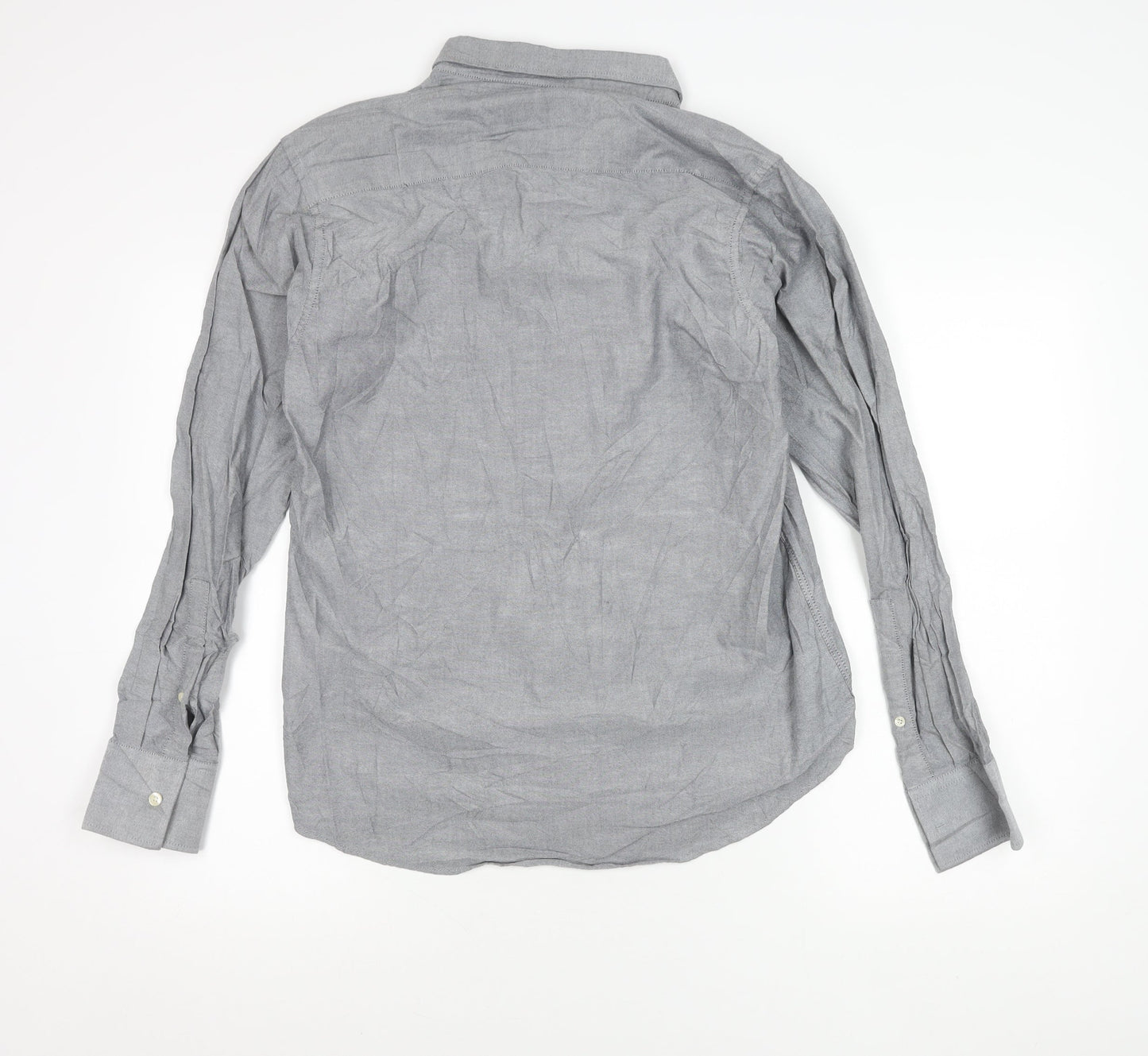 Henri Lloyd Men's Grey Cotton Long Sleeve Regular Fit Shirt M