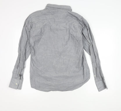 Henri Lloyd Men's Grey Cotton Long Sleeve Regular Fit Shirt M