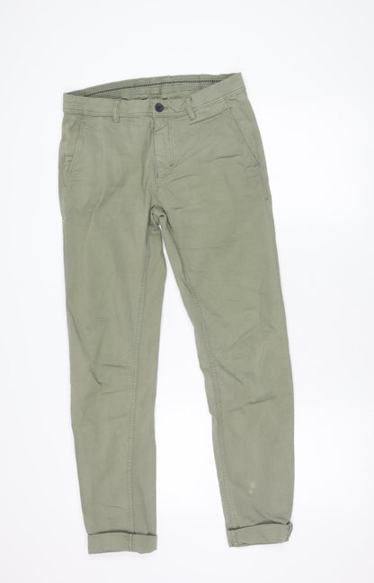 Zara Men’s Green Slim Fit Chino Trousers Size S W29 Casual