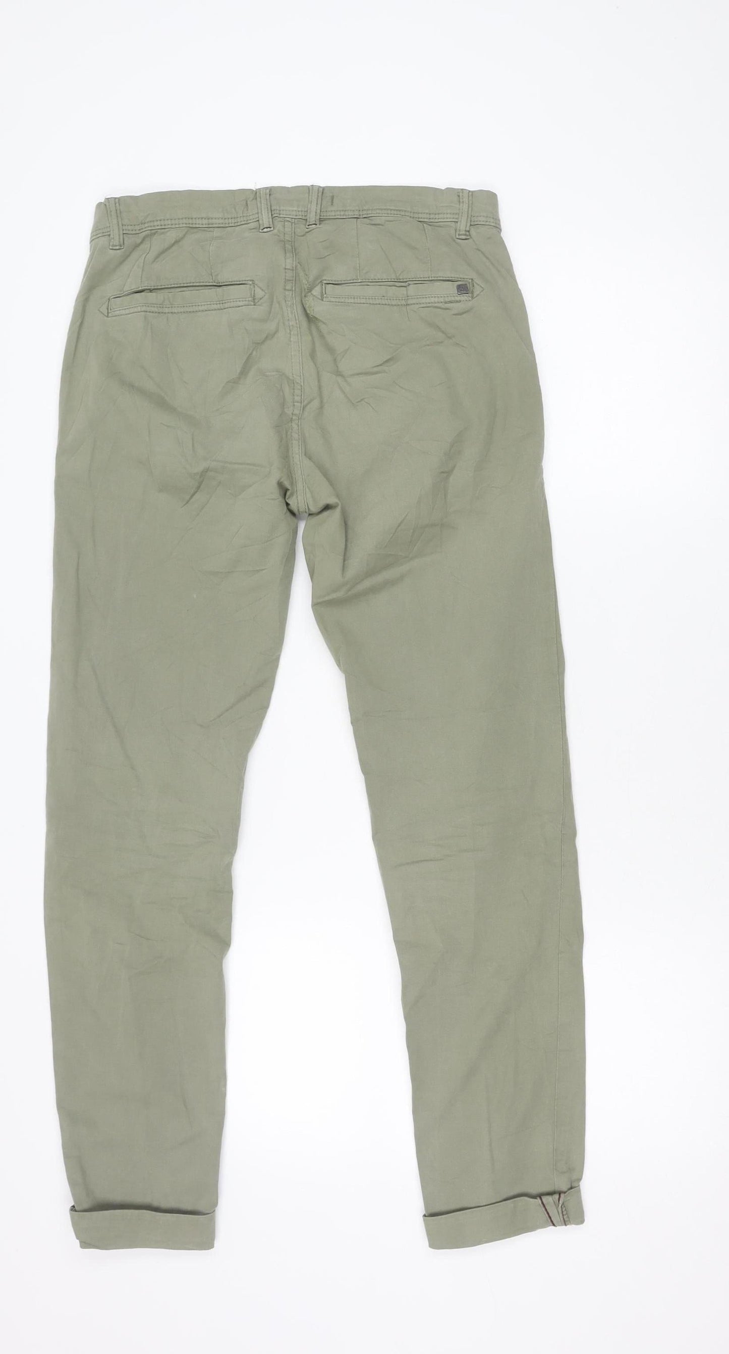Zara Men’s Green Slim Fit Chino Trousers Size S W29 Casual