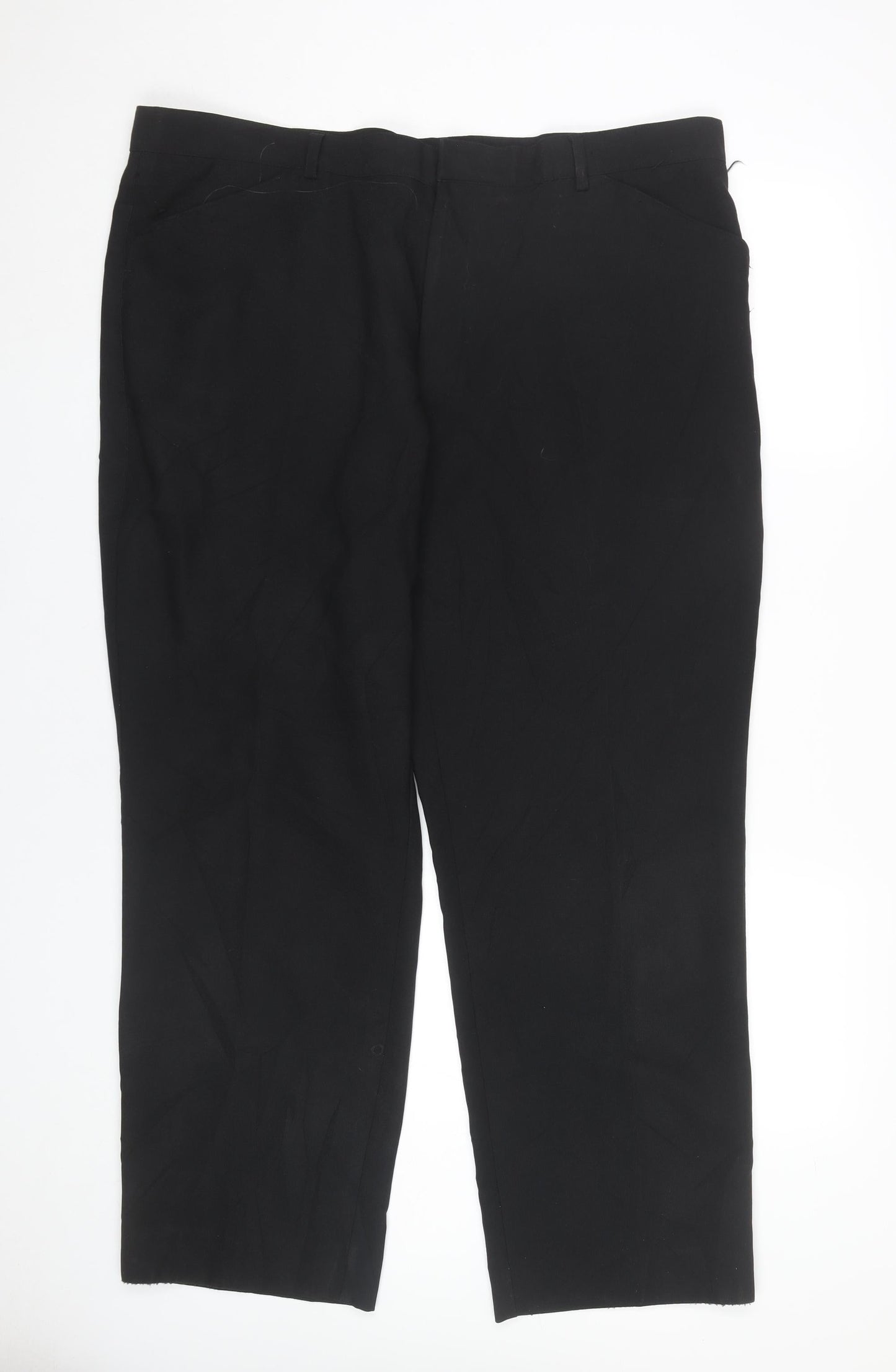 Greenwoods Men’s Black Regular Fit Dress Pants Trousers 42W