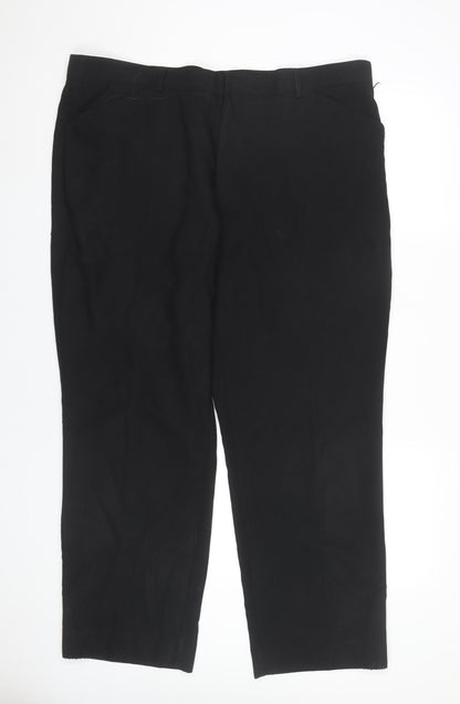 Greenwoods Men’s Black Regular Fit Dress Pants Trousers 42W