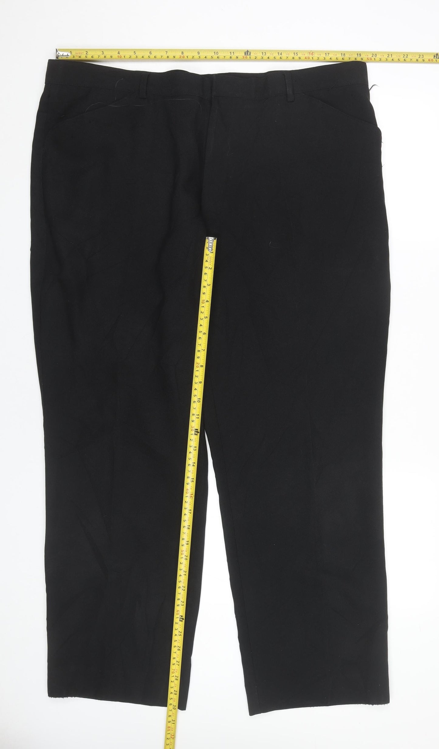 Greenwoods Men’s Black Regular Fit Dress Pants Trousers 42W