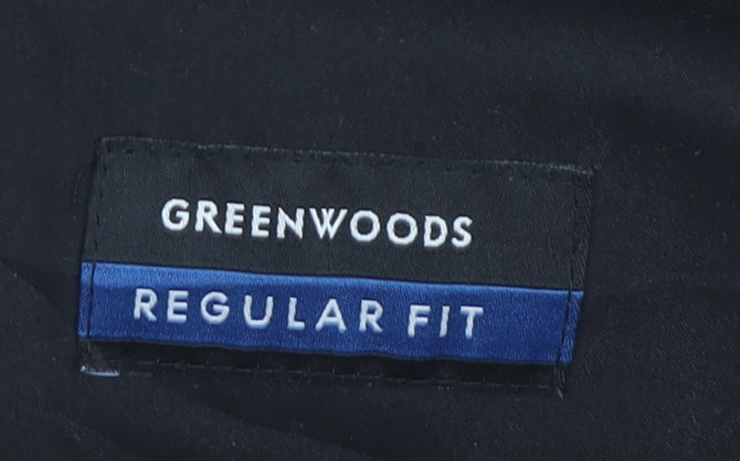Greenwoods Men’s Black Regular Fit Dress Pants Trousers 42W