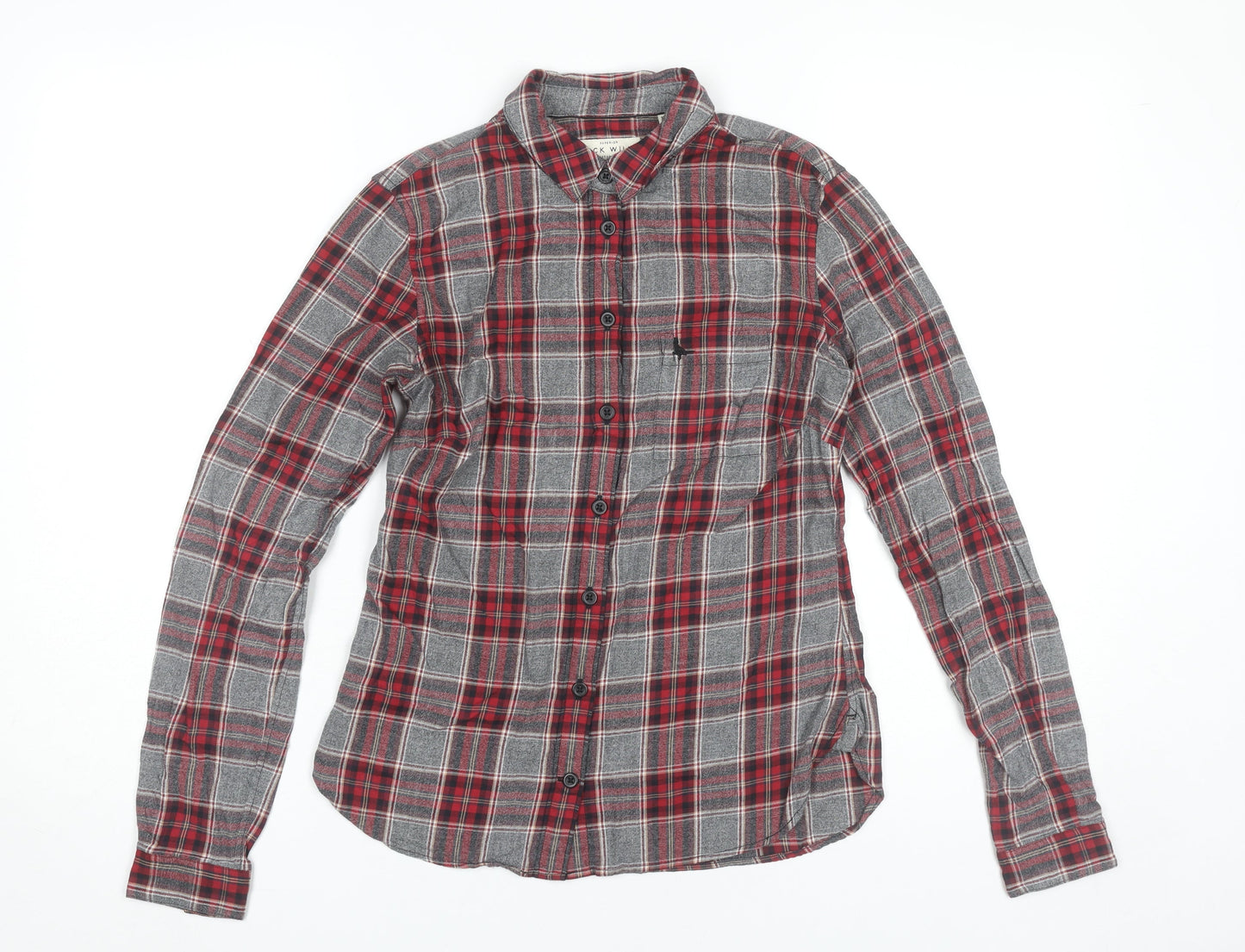 Womens UK Size 6 Jack Wills Red Classic Button-Up
