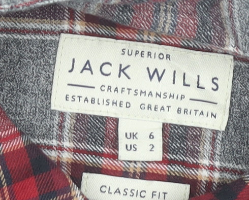 Womens UK Size 6 Jack Wills Red Classic Button-Up