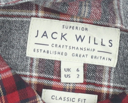 Womens UK Size 6 Jack Wills Red Classic Button-Up