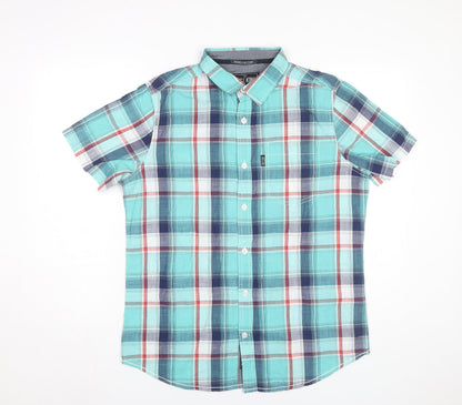 Drift King Men's Multicoloured Plaid Cotton Short Sleeve Shirt L 41"-44"