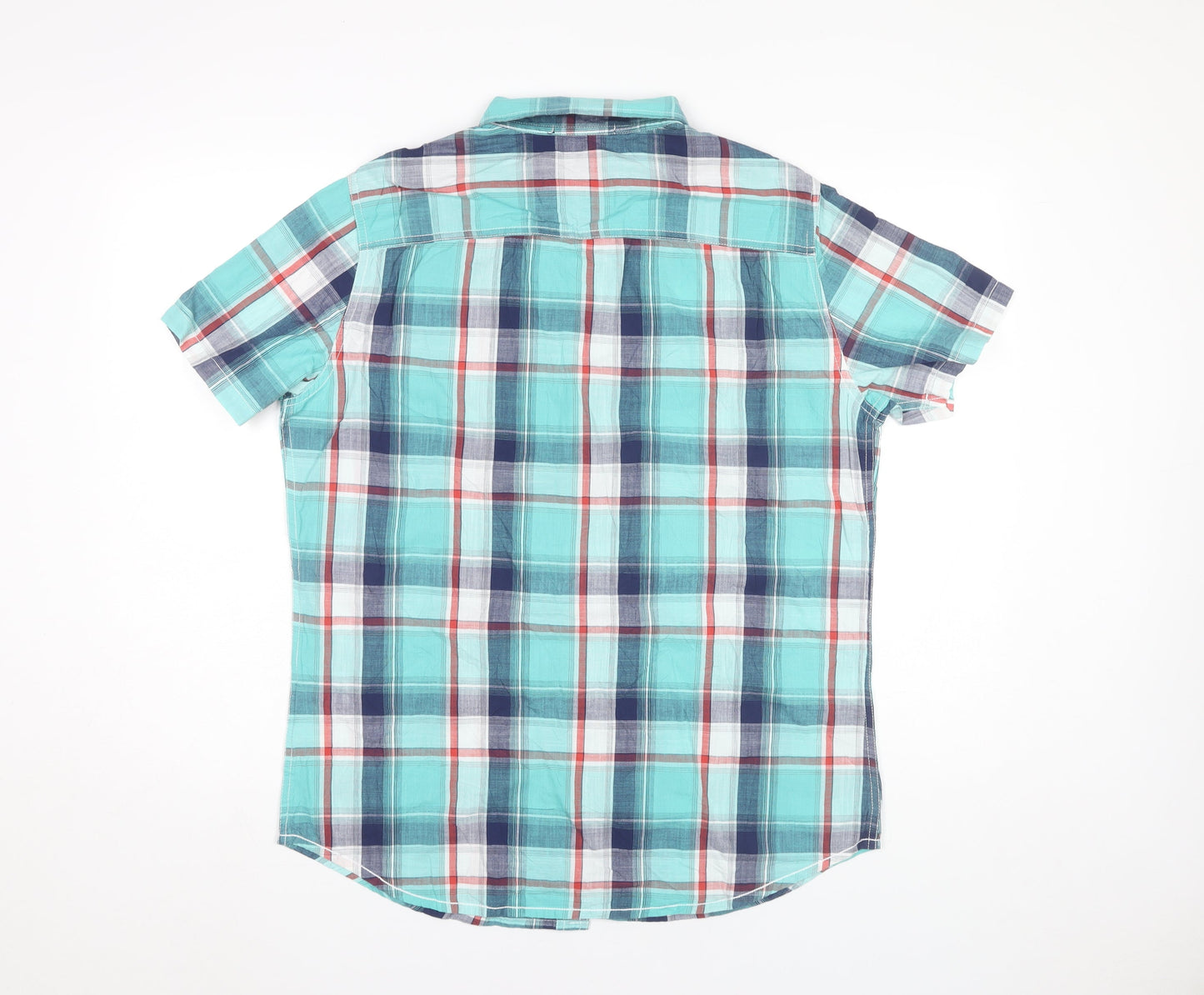 Drift King Men's Multicoloured Plaid Cotton Short Sleeve Shirt L 41"-44"