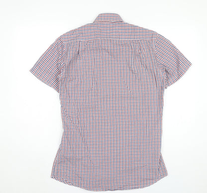 Cedar Wood State Men's Multicoloured Checked Short Sleeve Shirt Size 15 Slim Fit