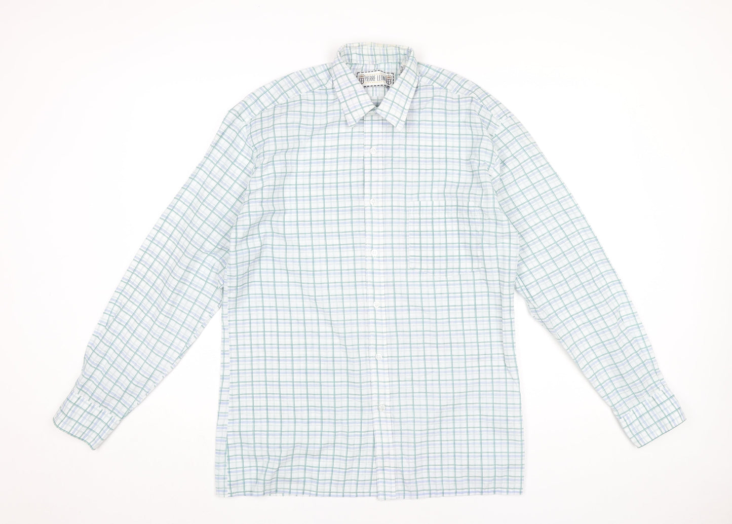 Mens UK Collar Size 15 Pierre Leon Smart Multicoloured  Dress Shirt