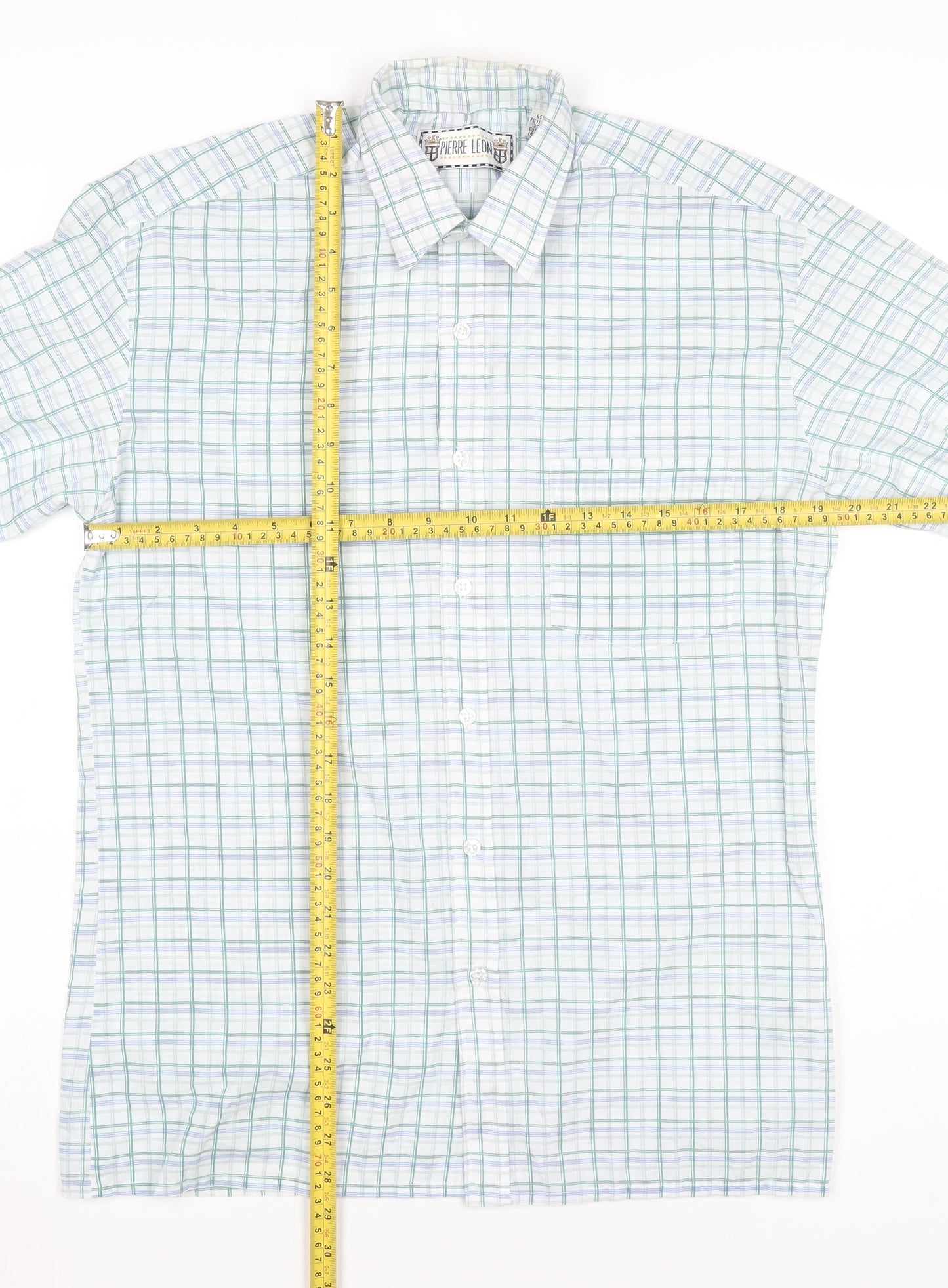 Mens UK Collar Size 15 Pierre Leon Smart Multicoloured  Dress Shirt