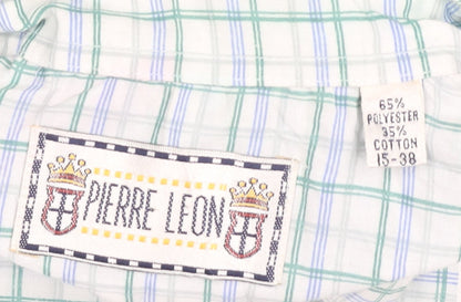 Mens UK Collar Size 15 Pierre Leon Smart Multicoloured  Dress Shirt