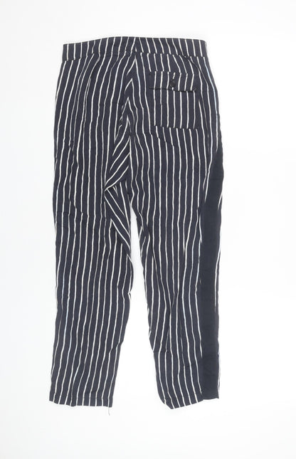 Armani Exchange Womens Black Striped 2XS Chino Trousers