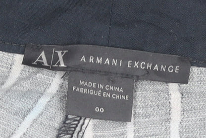 Armani Exchange Womens Black Striped 2XS Chino Trousers