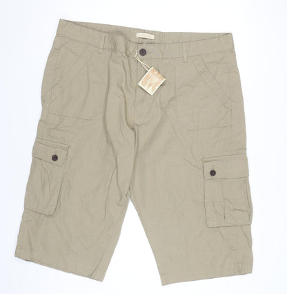 W&B Men’s Beige Cargo Shorts Size 44 Cotton Pockets Casual