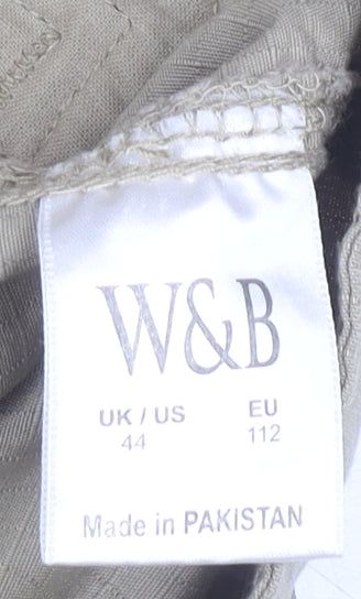 W&B Men’s Beige Cargo Shorts Size 44 Cotton Pockets Casual