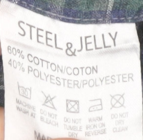 Steel & Jelly Men's Blue XL Button-Down Check Flannel Shirt