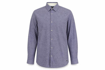 Scotch & Soda Men’s Blue Polka Dot Cotton Long Sleeve Dress Shirt L