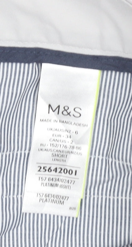 Womens UK Size 6 Marks and Spencer Regular Fit Chino Grey Trousers