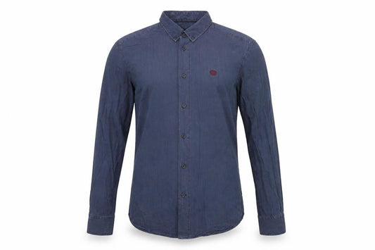 Front view of Henri Lloyd Men’s Blue Cotton Button-Up Shirt M Regular Fit