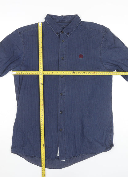 Henri Lloyd Men’s Blue Cotton Button-Up Shirt M Regular Fit