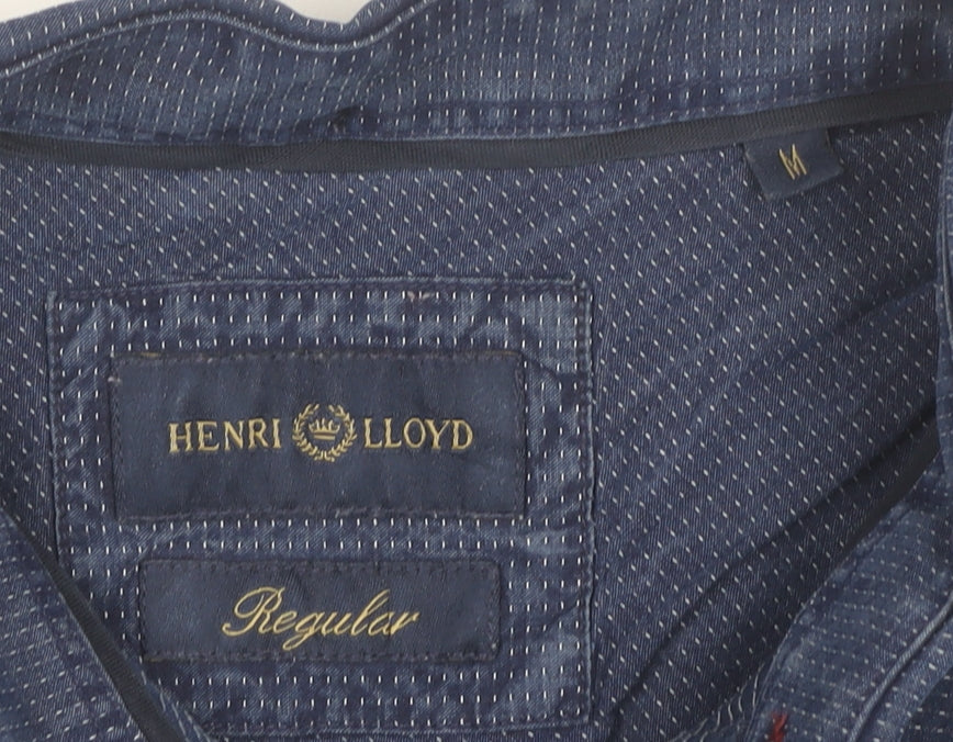 Henri Lloyd Men’s Blue Cotton Button-Up Shirt M Regular Fit