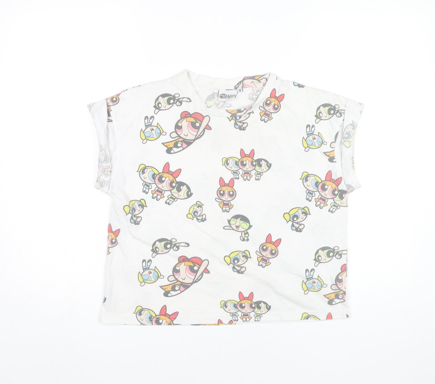 The Powerpuff Girls Women White Size 12 Cartoon Nightshirt T-Shirt