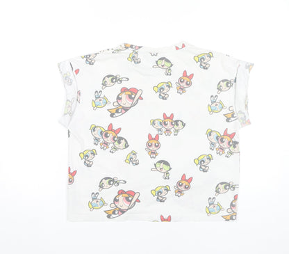 The Powerpuff Girls Women White Size 12 Cartoon Nightshirt T-Shirt