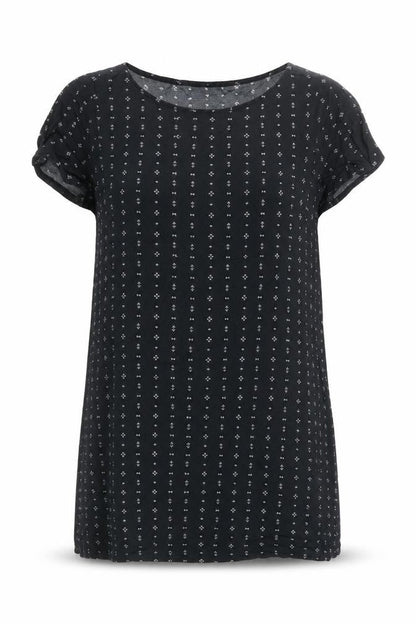 H&M Women Black Shift Dress Size 10 Short Sleeve Knee Length