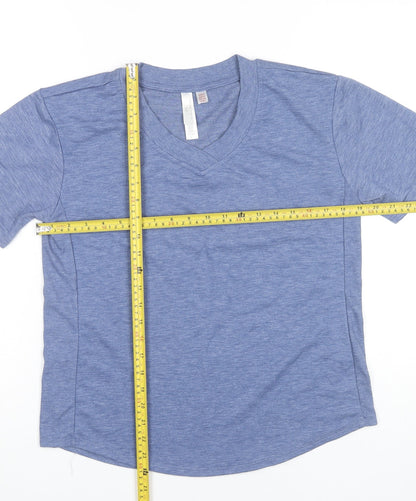 Flora Nikrooz Womens Blue V-Neck Short Sleeve T-Shirt Size S