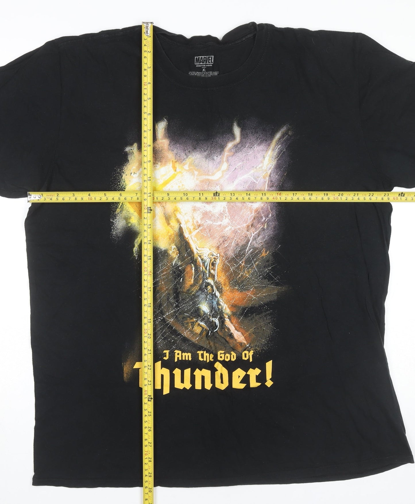 Marvel Thor God of Thunder Men's XL Black Graphic T-Shirt