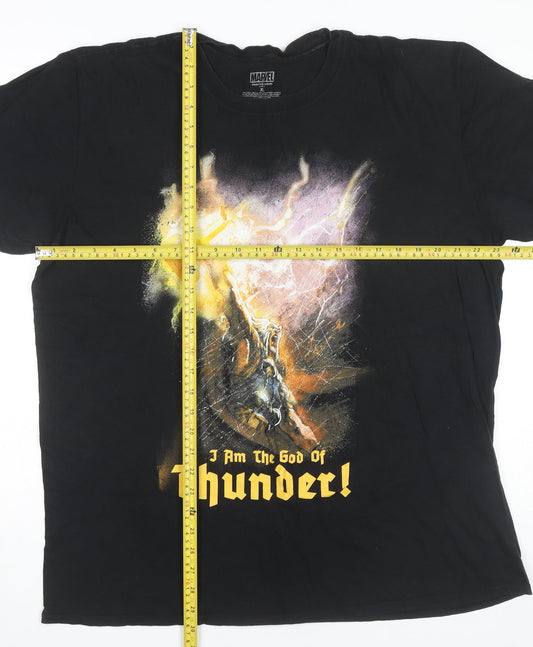 Marvel Thor God of Thunder Men's XL Black Graphic T-Shirt
