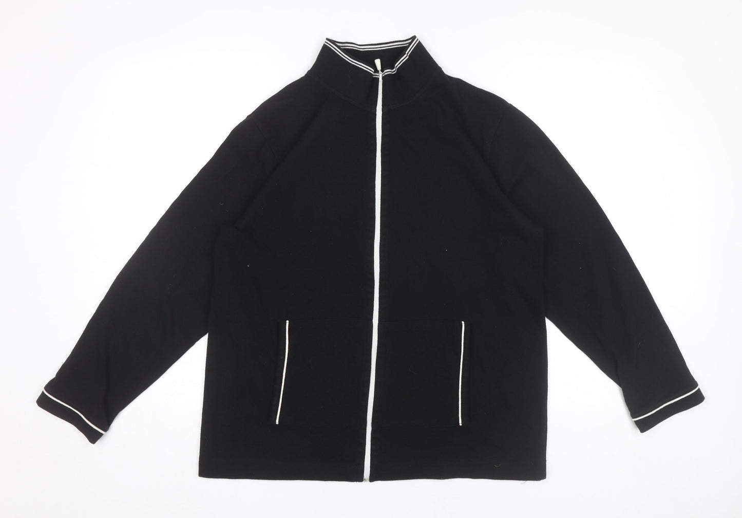 Villager Sport Men’s Black Full Zip Sweatshirt M Cotton Blend