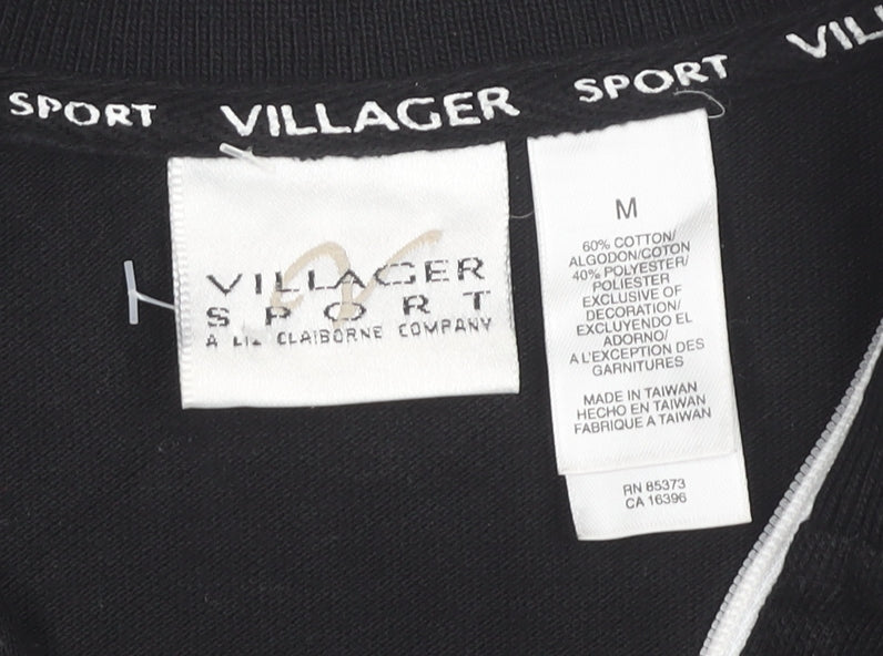 Villager Sport Men’s Black Full Zip Sweatshirt M Cotton Blend
