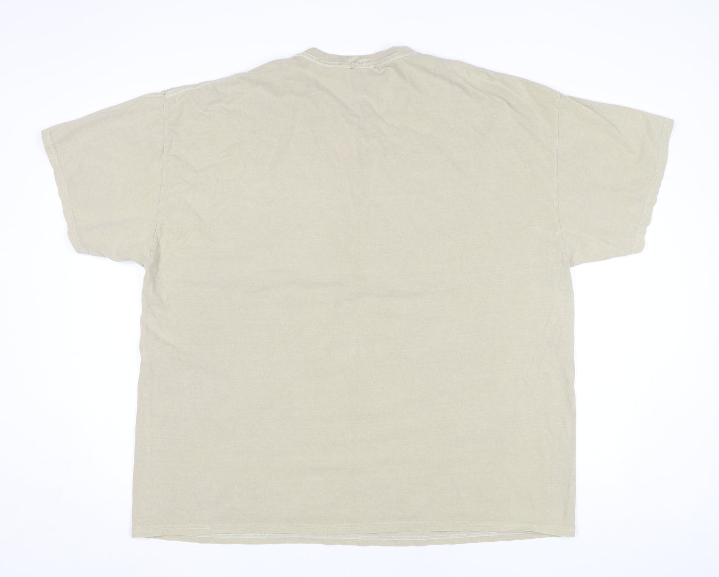 New Look Men Beige Graphic Logo Cotton T-Shirt Size L