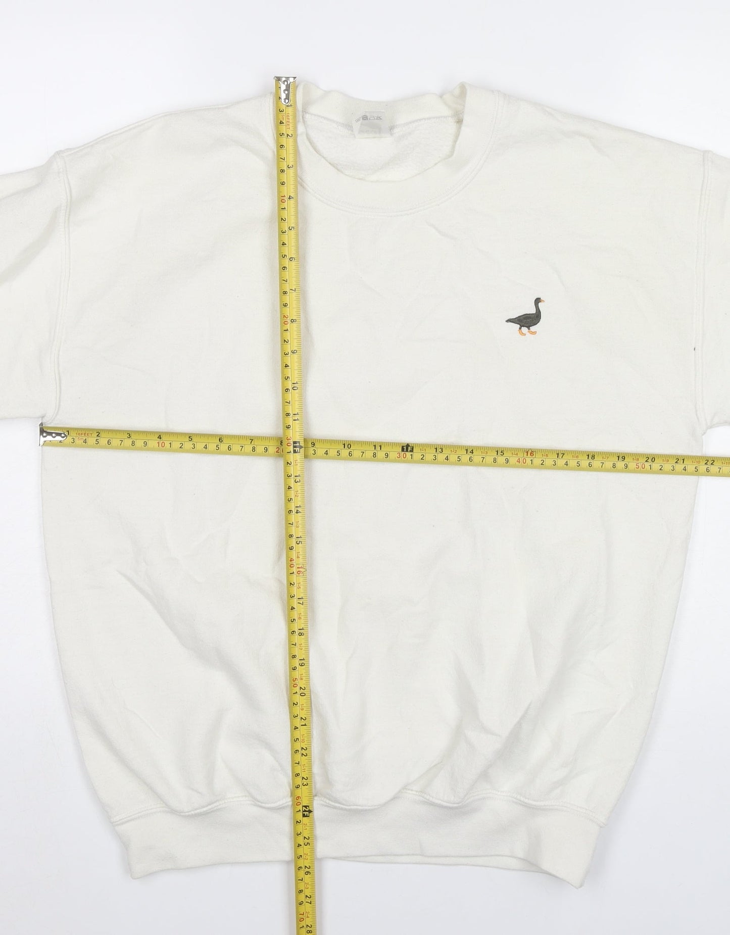 G&G Unisex White Medium Pullover Sweatshirt with Logo