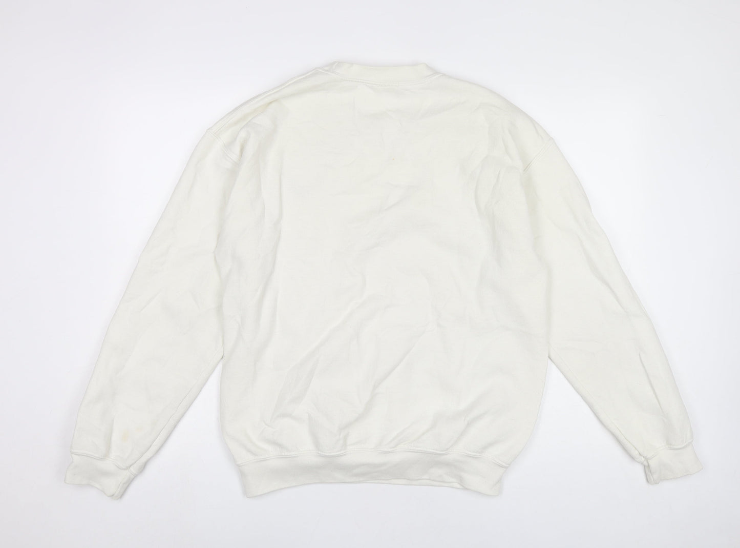 G&G Unisex White Medium Pullover Sweatshirt with Logo