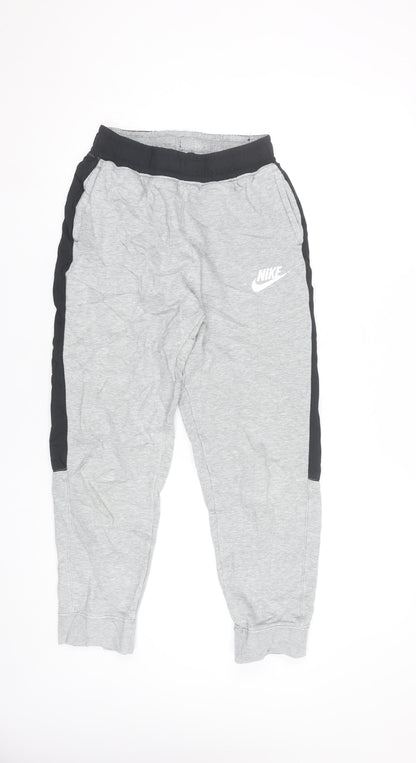 Nike Boys Grey Jogger Trousers XL 158-170cm Elastic Waist Pockets Sports