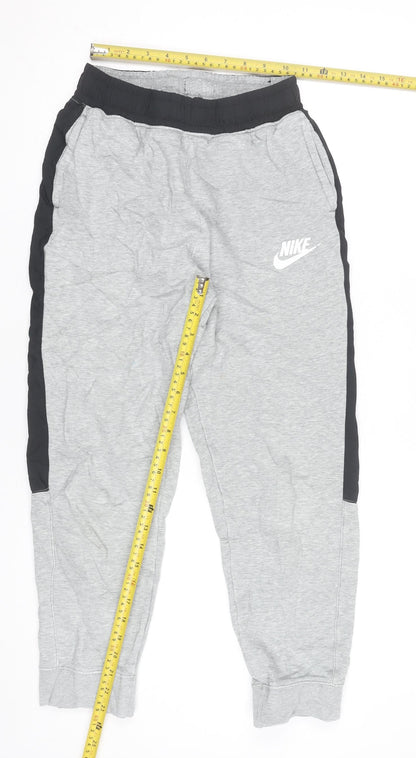 Nike Boys Grey Jogger Trousers XL 158-170cm Elastic Waist Pockets Sports