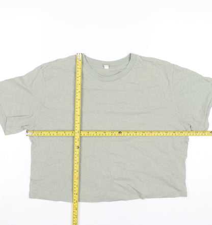 Womens UK Size L Uniqlo Green Cropped T-Shirt