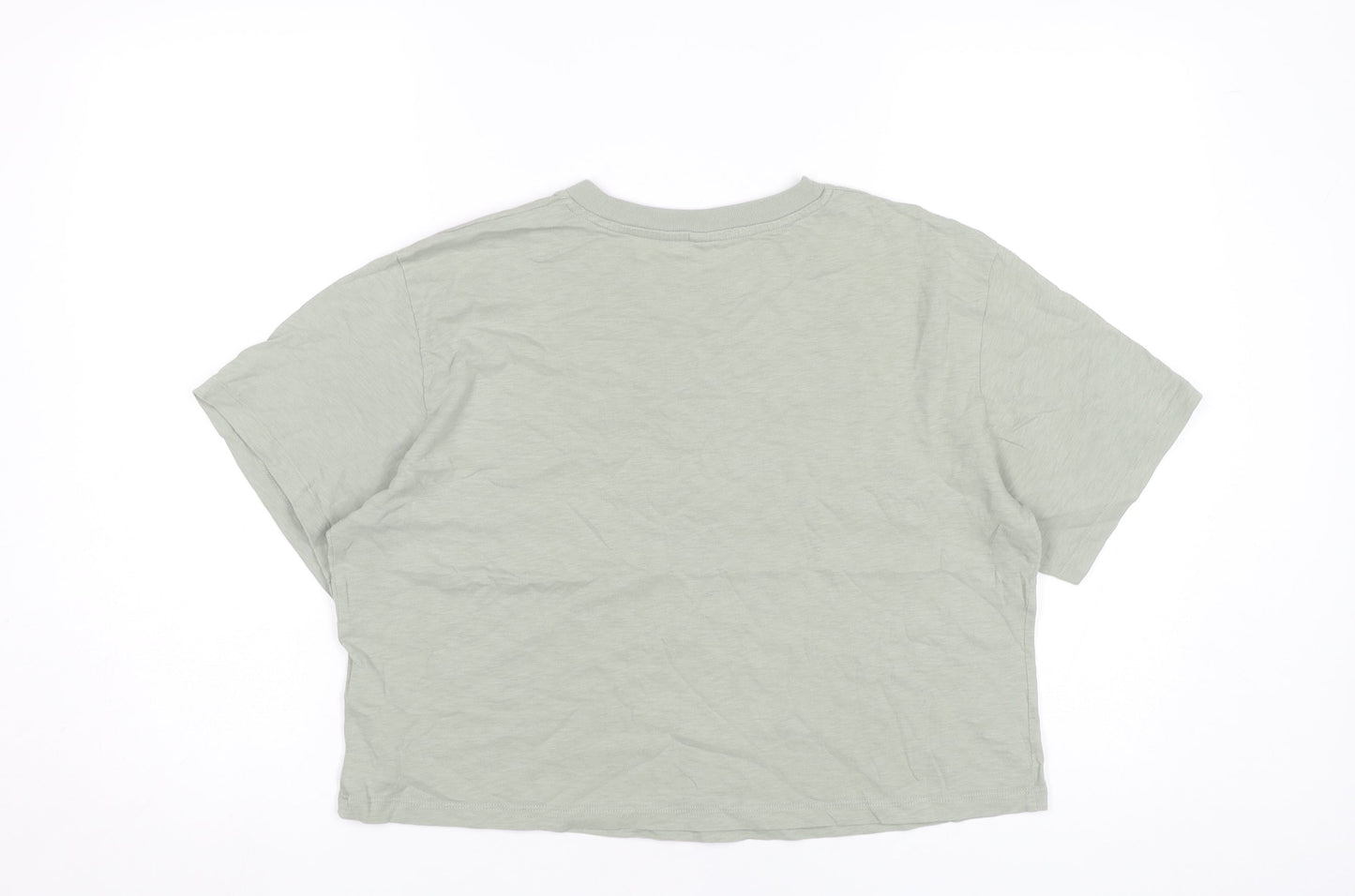 Womens UK Size L Uniqlo Green Cropped T-Shirt